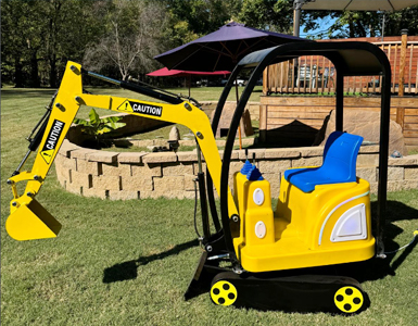 Kids excavator rides