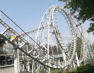 Outdoor roller coaster ride